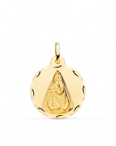 Medalla Virgen Negra oro 18k tallada 22mm