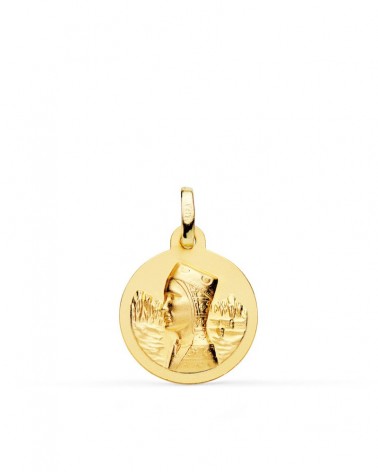 Medalla oro 18k Virgen de Montserrat 16mm