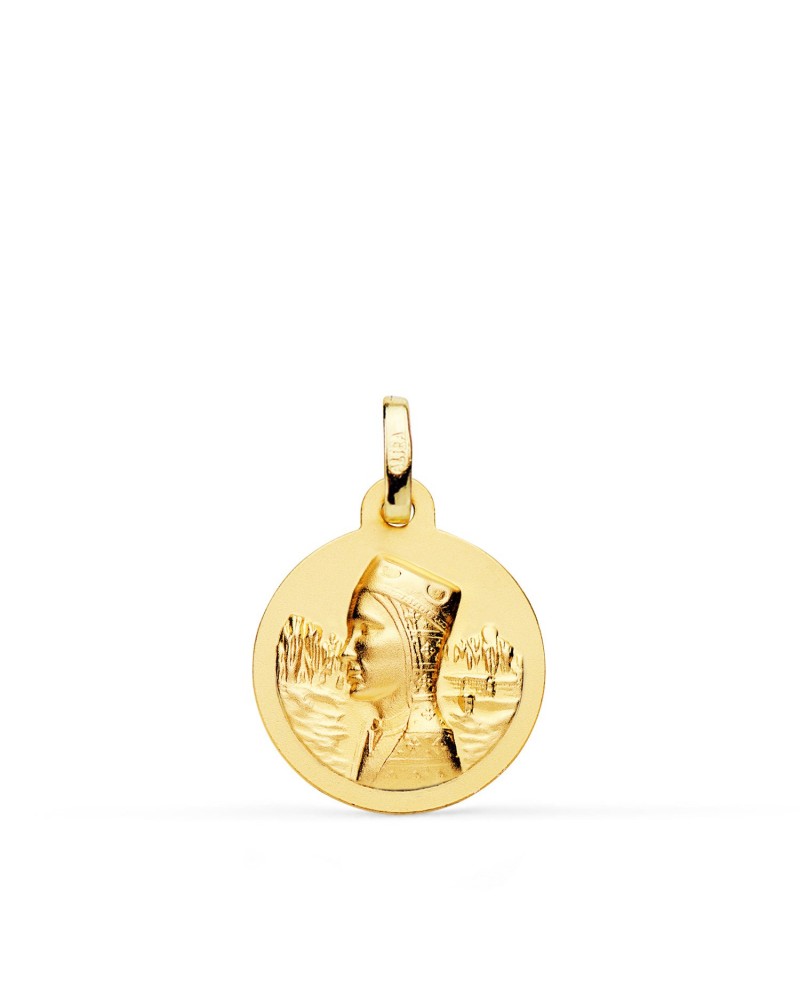 Medalla oro 18k Virgen de Montserrat 16mm