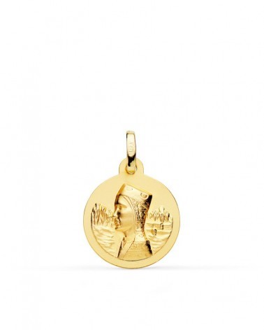 Medalla oro 18k Virgen de Montserrat 16mm