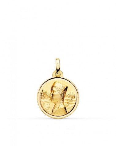 Medalla oro 18k Virgen de Montserrat 16mm