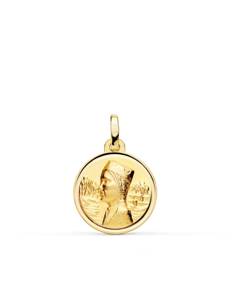 Medalla oro 18k Virgen de Montserrat 16mm