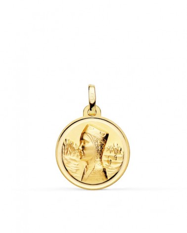 Medalla oro 18k Virgen de Montserrat 18mm