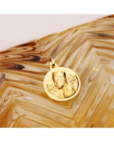 Medalla oro 18k Virgen de Montserrat 18mm