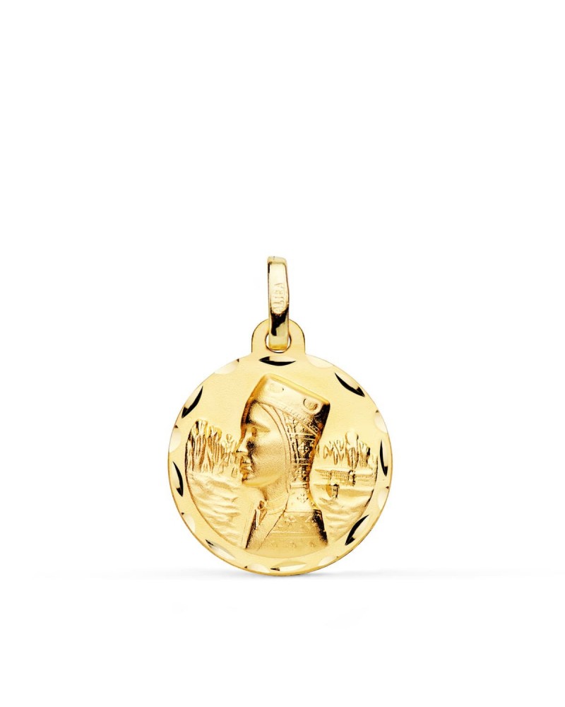 Medalla oro 18k Virgen de Montserrat tallada 18mm