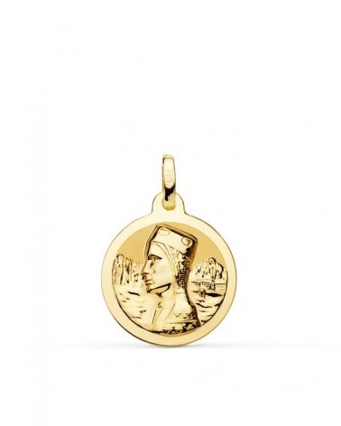 Medalla oro 18k Virgen de Montserrat 18mm