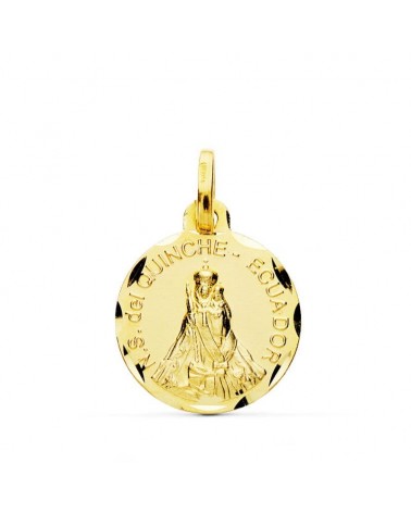 Medalla oro 18k Nuestra Señora del Quinche 16mm
