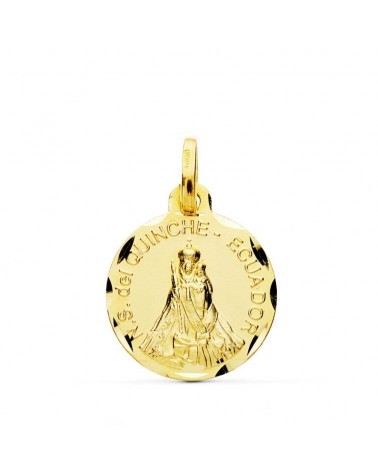 Medalla oro 18k Nuestra Señora del Quinche 16mm