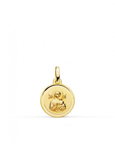 Medalla oro 18k Virgen del Perpetuo Socorro 12mm