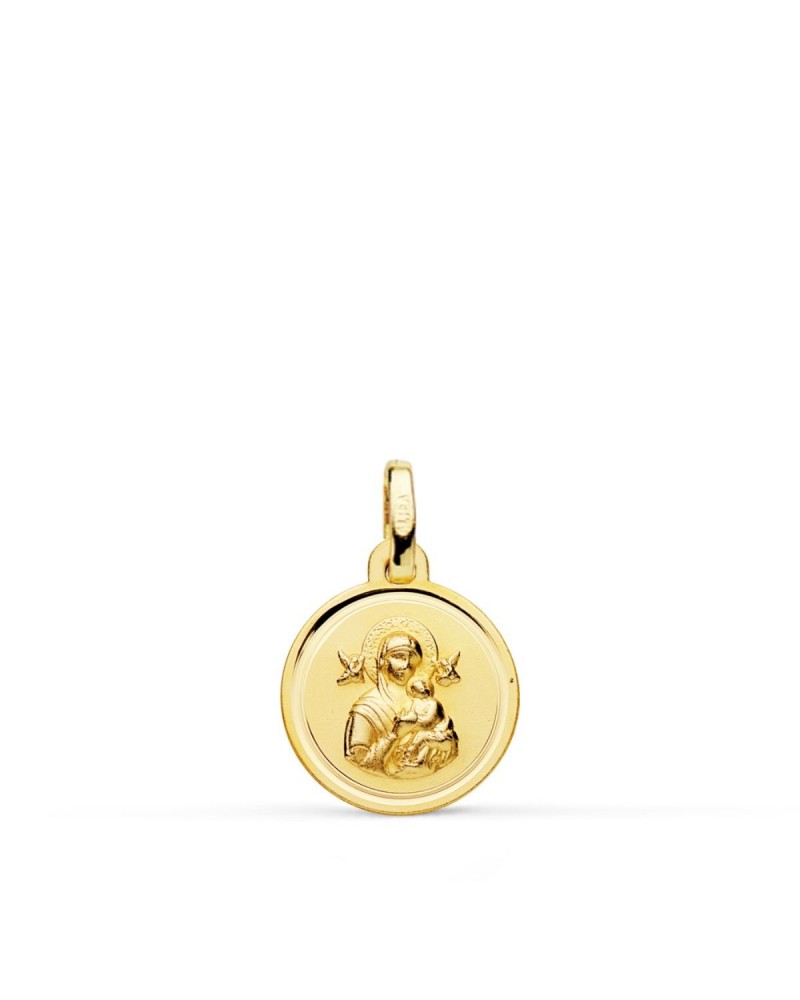 Medalla oro 18k Virgen del Perpetuo Socorro 12mm