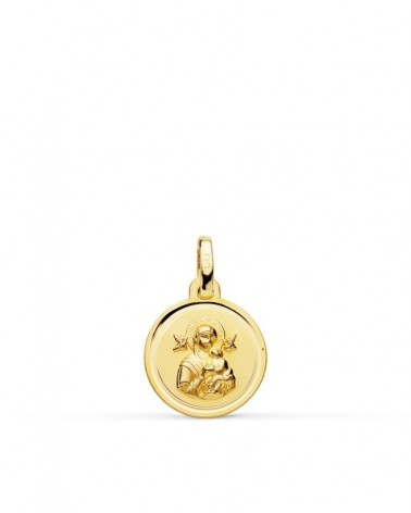 Medalla oro 18k Virgen del Perpetuo Socorro 12mm