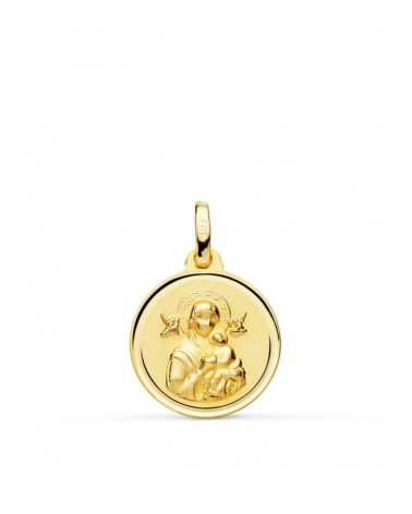Medalla oro 18k Virgen Perpetuo Socorro 16mm