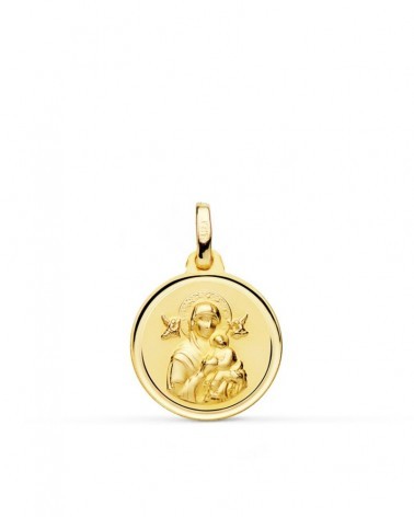 Medalla oro 18k Virgen Perpetuo Socorro 16mm