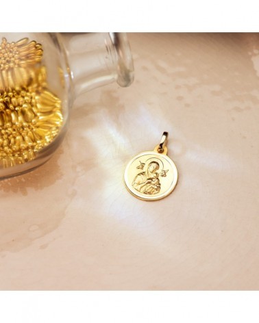 Medalla oro 18k Virgen Perpetuo Socorro 16mm