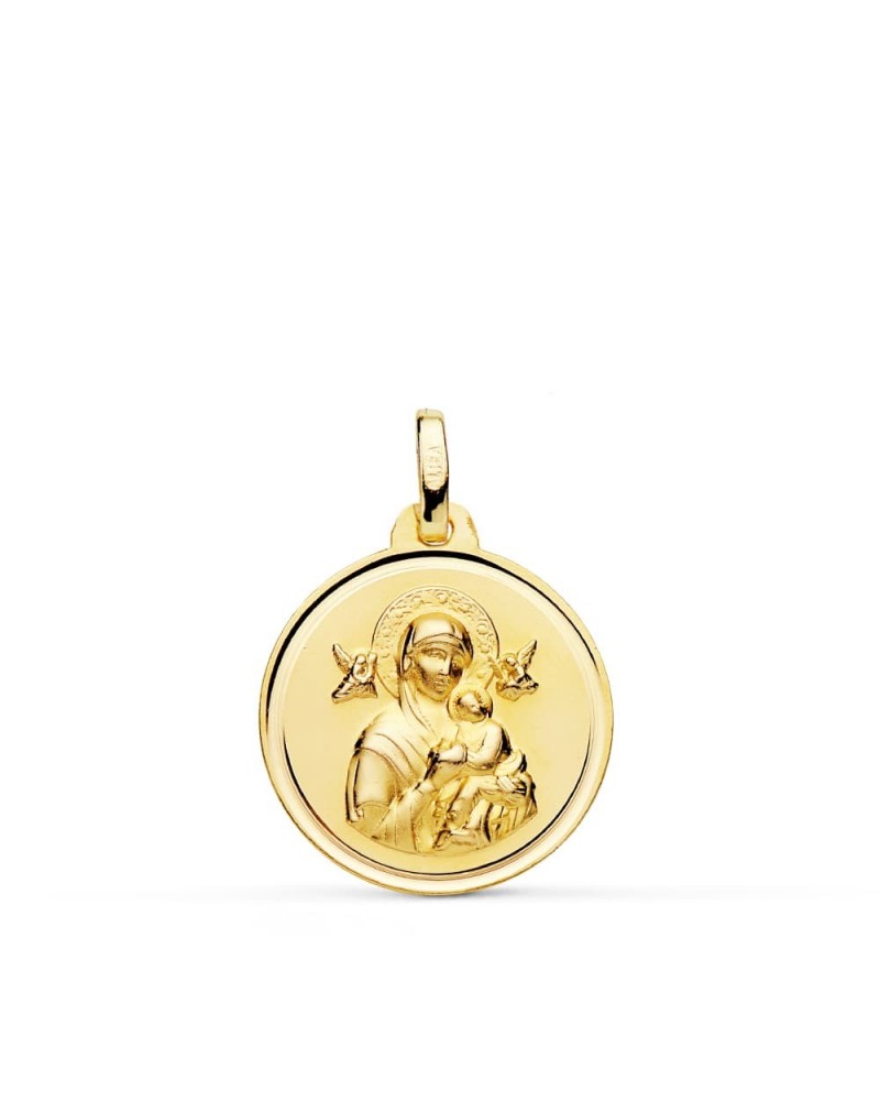 Medalla oro 18k Virgen del Perpetuo Socorro 18 mm