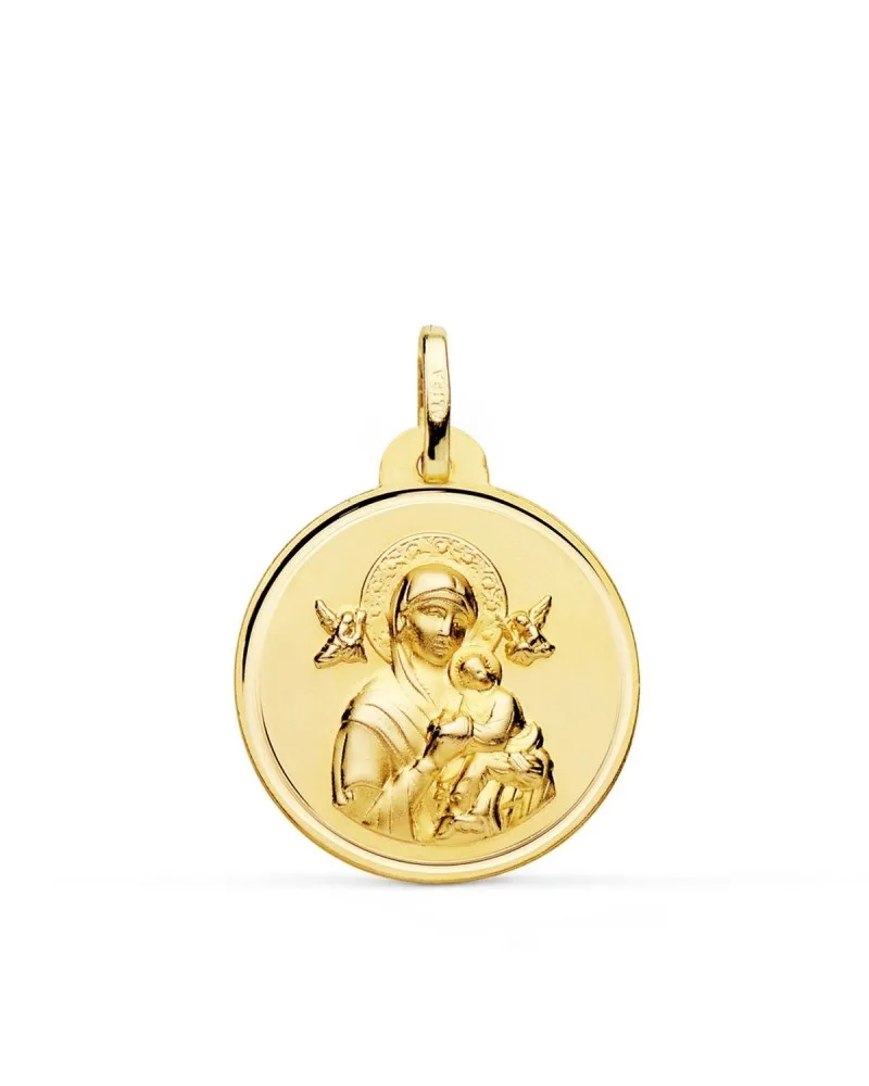 Medalla oro 18k Virgen Perpetuo Socorro 22mm