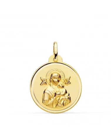 Medalla oro 18k Virgen Perpetuo Socorro 22mm