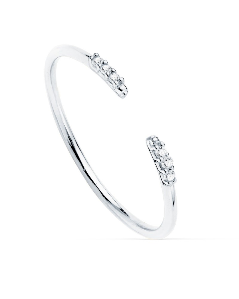 Sortija de oro blanco de 18k