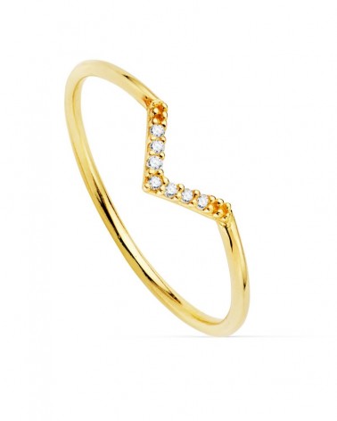 Sortija oro amarillo 18k 7 diamantes laboratorio chevron
