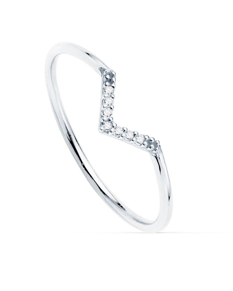 Sortija de oro blanco de 18k