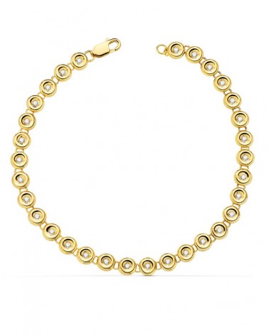 Pulsera oro 18k riviere diamantes laboratorio 19cm