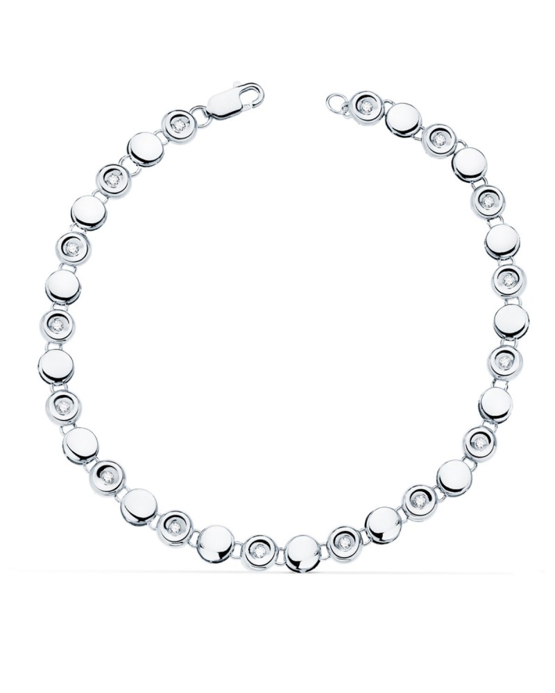 Pulsera oro blanco 18k diamantes laboratorio rivière
