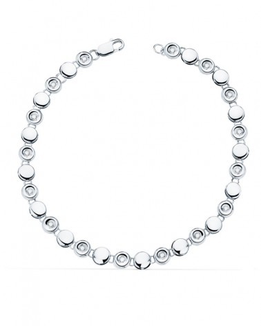 Pulsera oro blanco 18k diamantes laboratorio rivière