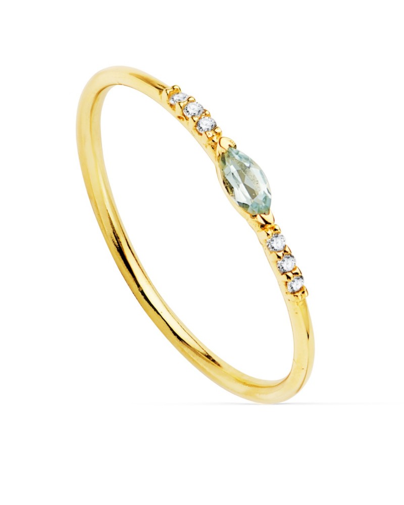 Anillo oro 18k esmeralda recristalizada diamantes laboratorio
