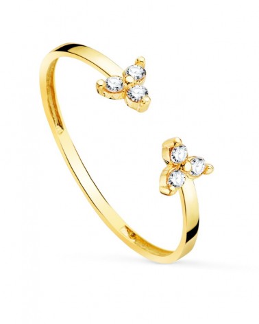 Sortija oro 18k abierta diamantes laboratorio