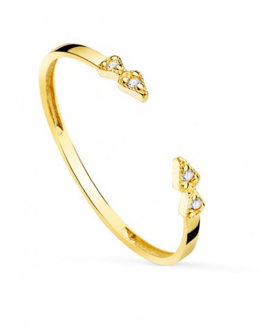 Sortija oro amarillo 18k diamantes laboratorio abierta