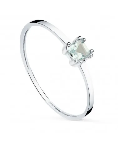 Sortija oro blanco 18k aguamarina natural 4x3mm