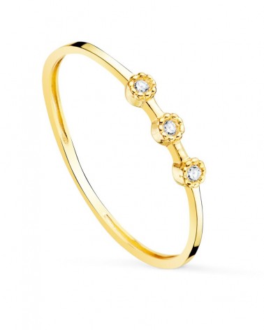 Sortija oro 18k diamantes laboratorio tres chatones