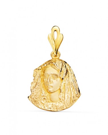Medalla oro 18k Virgen Macarena 21x20mm