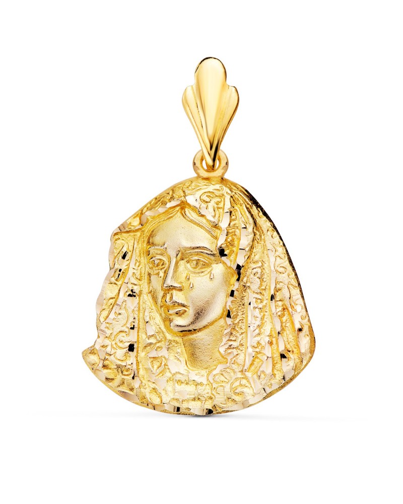 Medalla oro 18k Virgen de la Macarena 29x28mm