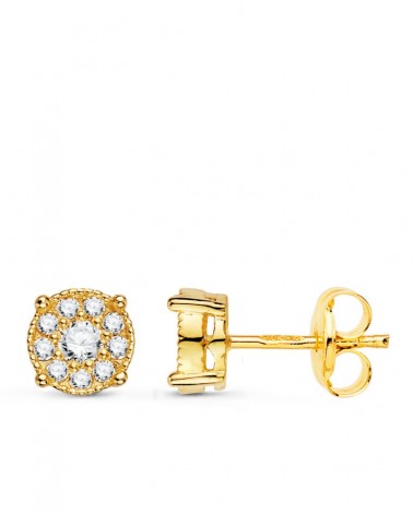 Pendientes oro 18k diamantes laboratorio roseta 6,5mm