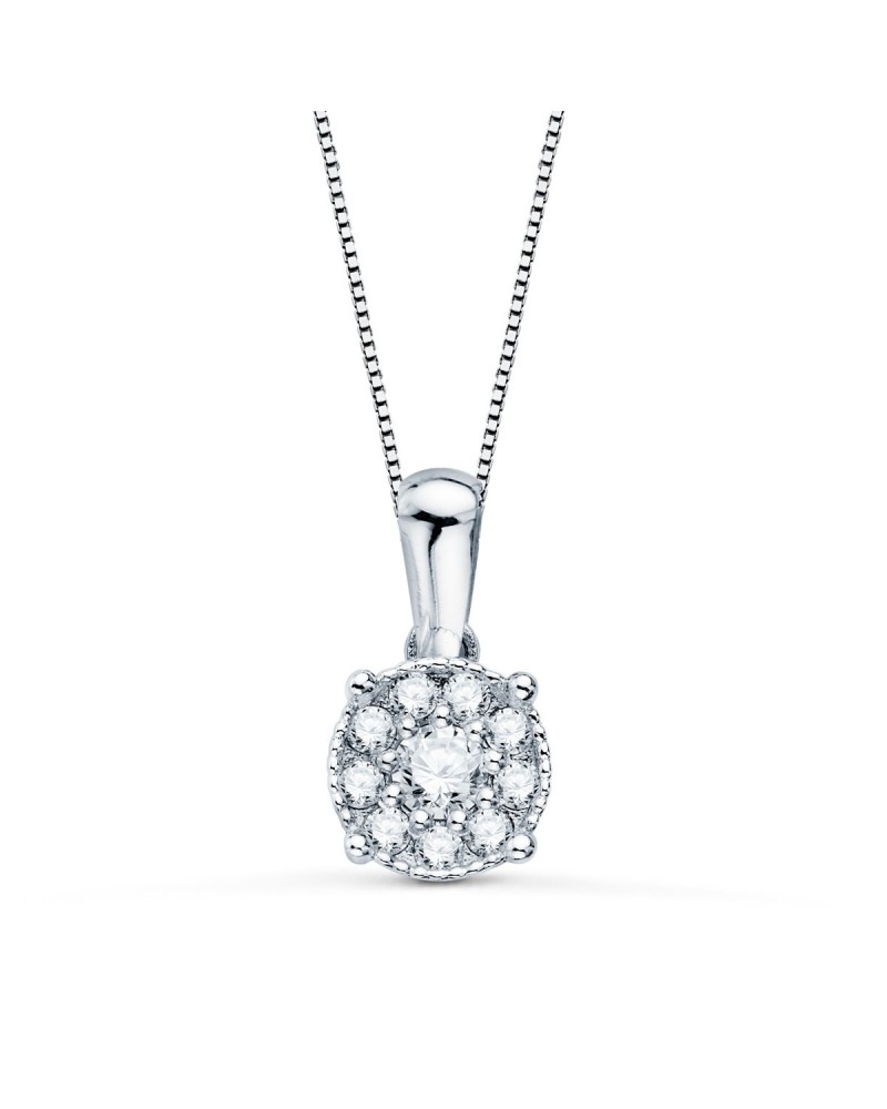 Colgante oro blanco 18k diamantes laboratorio 6,5mm