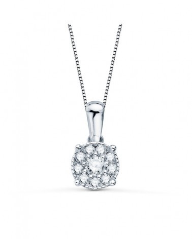 Colgante oro blanco 18k diamantes laboratorio 6,5mm
