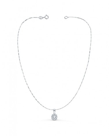 Colgante oro blanco 18k diamantes laboratorio 6,5mm