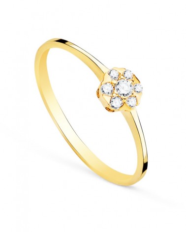 Sortija oro 18k roseta diamantes laboratorio