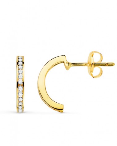 Aros oro 18k diamantes laboratorio 13mm
