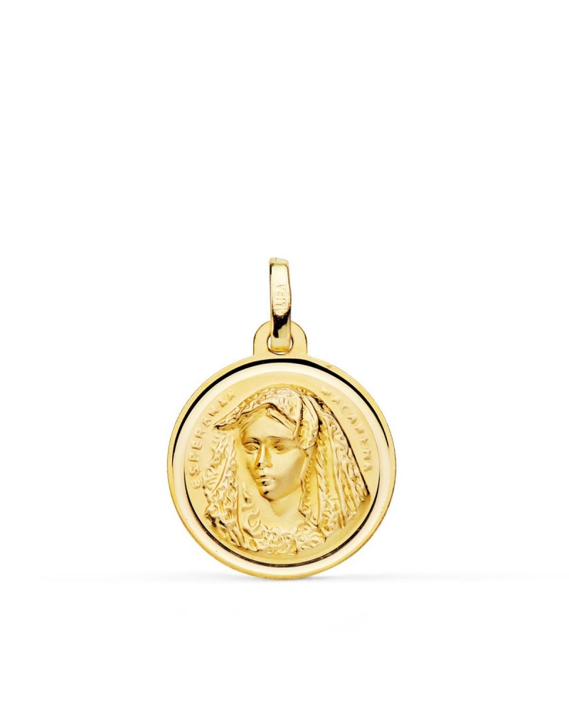 Medalla oro 18k Virgen Macarena 20mm