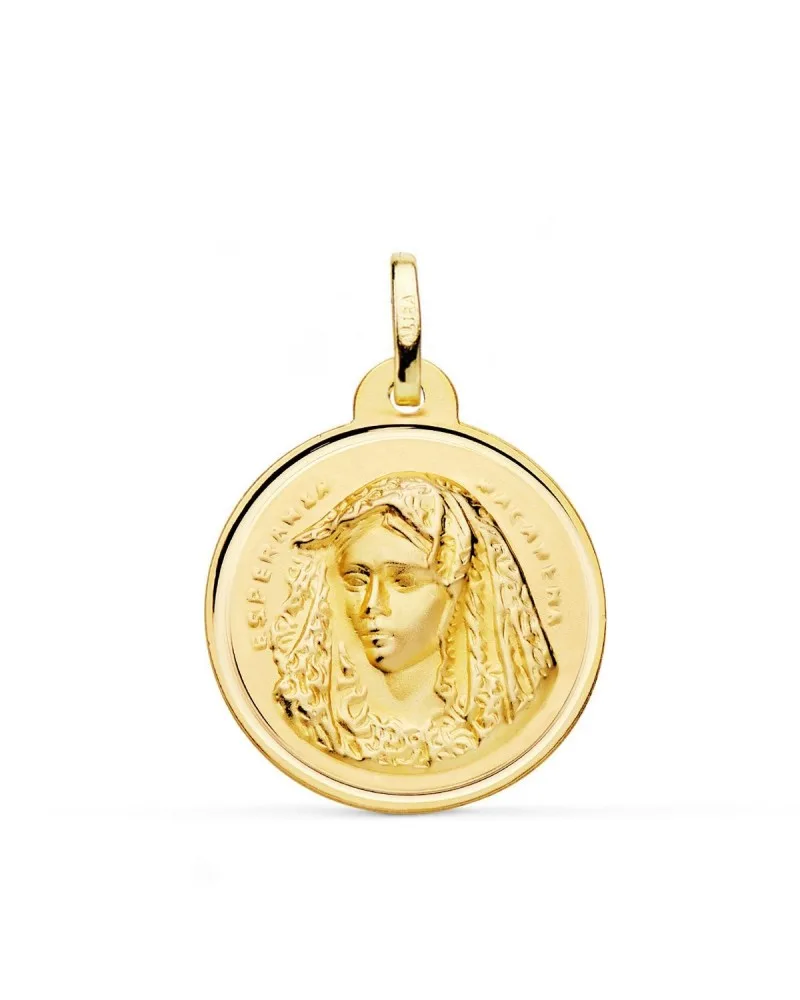 Medalla oro 18k Virgen de la Macarena 24mm