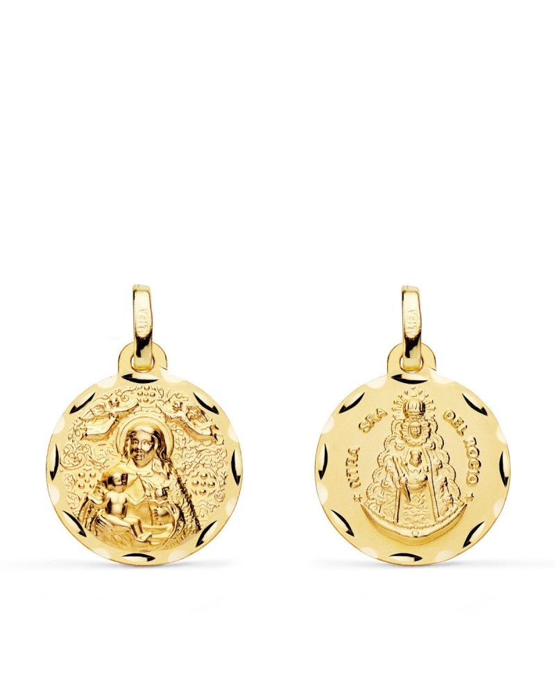 Escapulario oro 18k Virgen de la Cinta y del Rocío 16 mm