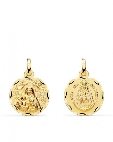 Escapulario oro 18k Virgen de la Cinta y del Rocío 16 mm