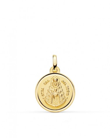 Medalla oro 18k Virgen del Rocío bisel 16mm