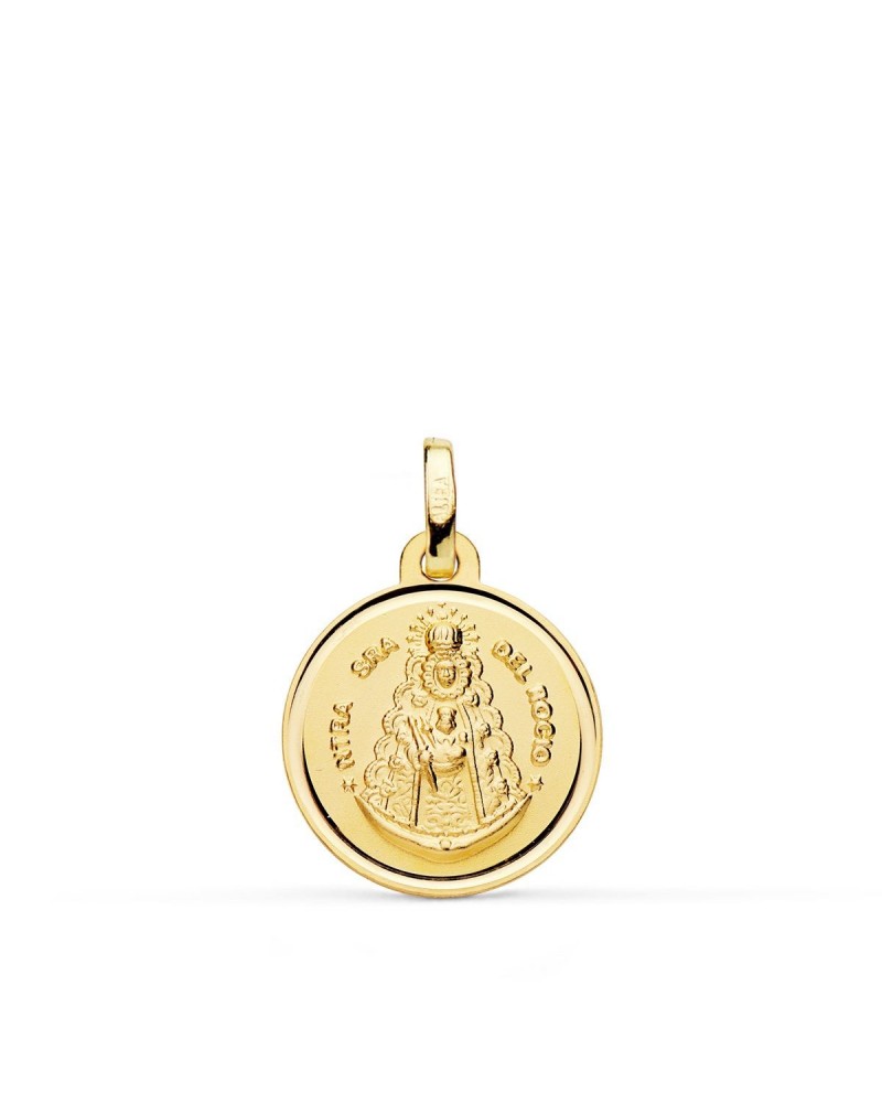 Medalla oro 18k Virgen del Rocío bisel 16mm