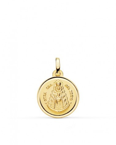Medalla oro 18k Virgen del Rocío bisel 16mm