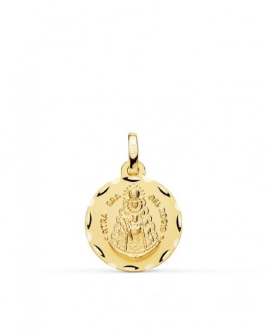 Medalla oro 18k Virgen del Rocío tallada 16mm