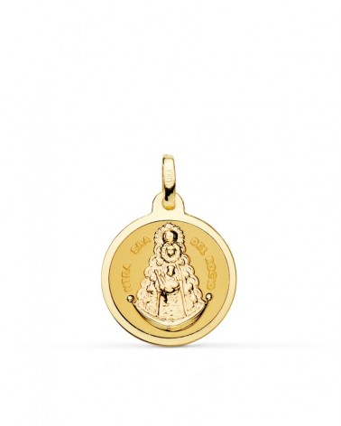 Medalla Virgen del Rocío oro 18k amarillo 18mm