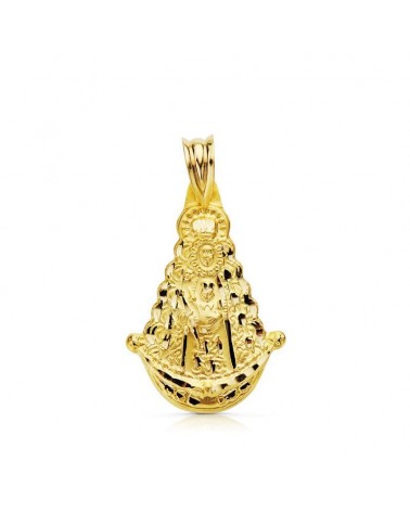 Medalla oro 18k Virgen del Rocío silueta 25x20mm